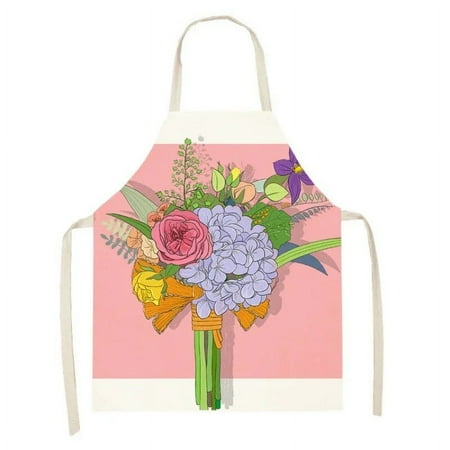 

Simple Fresh Floral Pattern Oil-proof Hand Wiping Sleeveless Apron Daily Household Cleaning Home Decor Kitchen Baking фартук