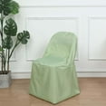 thumbnail image 3 of Efavormart Sage Green Polyester Folding Round Chair Cover, Reusable Or Disposable Stain Resistant Chair Cover For Wedding Party Event Banquet Catering, 3 of 11