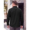 thumbnail image 3 of INSPIRE CHIC Men's Big & Tall Shirt Long Sleeve Button Down Casual Dress Shirts 3XL Black, 3 of 5