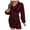 Burgundy, variant on IROINNID Sweater Dress for Women Long Sleeve Dress Mid-Length Sweater Dress Long Sleeve Dress V-Neck Ladies Print Outing Dresses,Gray