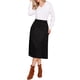 thumbnail image 2 of Faldas Midi de Ante INSPIRE CHIC para Mujeres, Casual de Trabajo Otoño Invierno, Falda A Linea Tendencia M Negra, 2 of 6