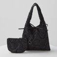 thumbnail image 1 of Bolso acolchado para mujer bolso de mano hinchado de color sólido con mini bolso bolso de viaje para niñas, 1 of 9