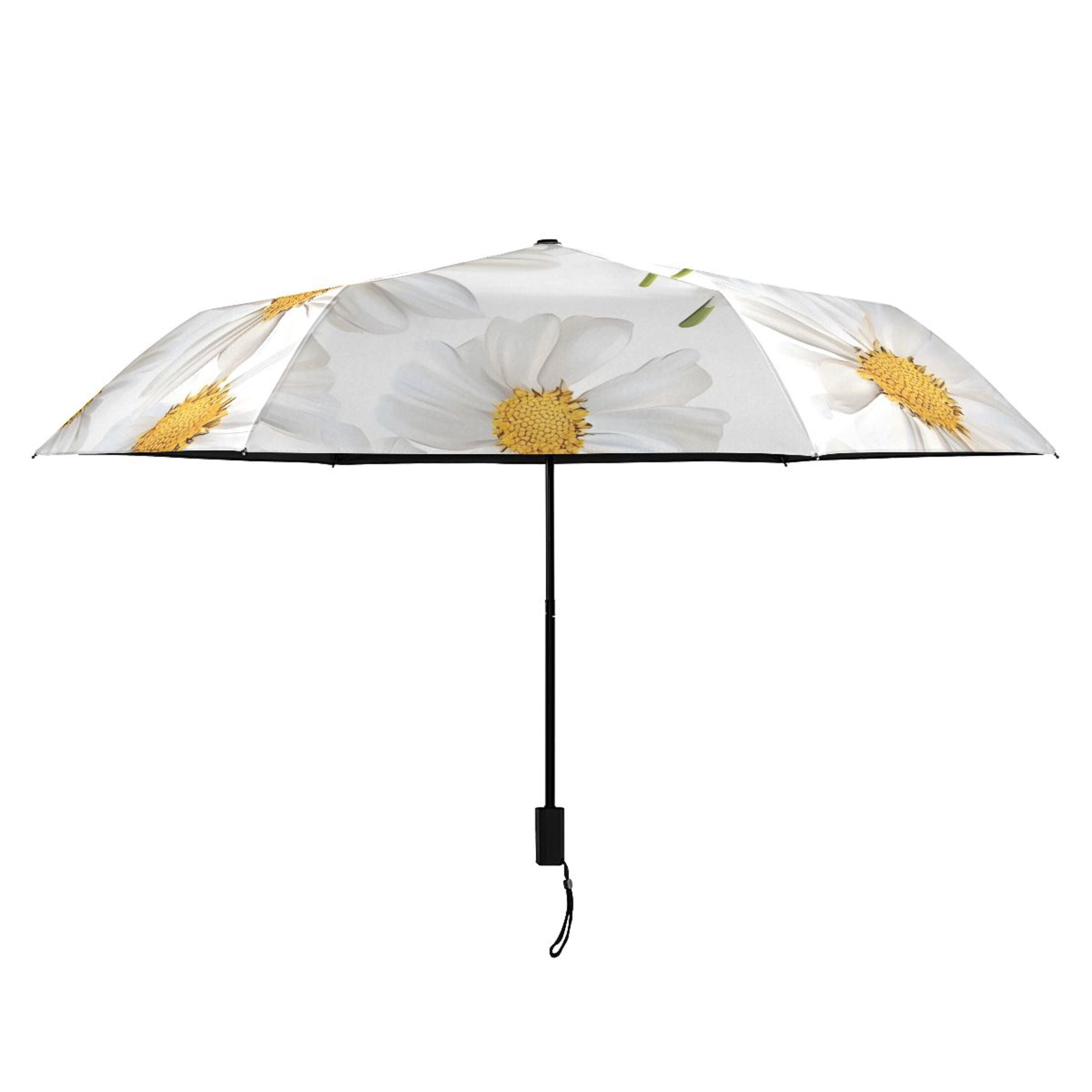 ALAZA Daisy Flower UPF 50+ Compact Folding Umbrella for Rain Travel Umbrella Packable