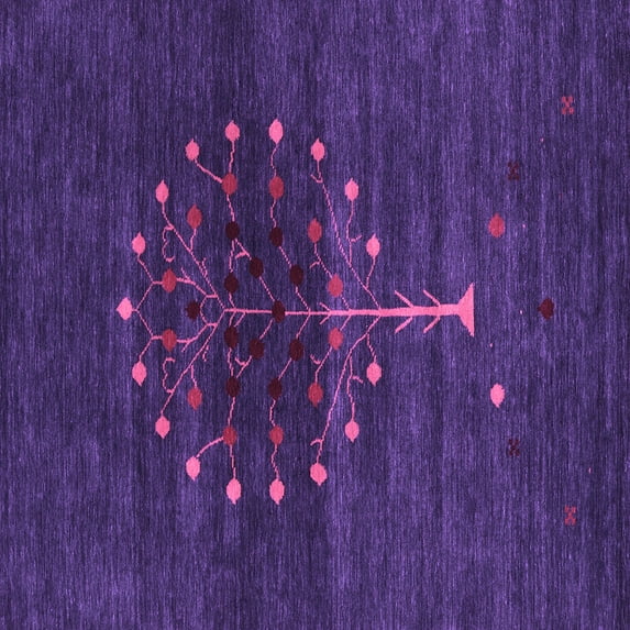 Ahgly Company Indoor Square Abstract Purple Contemporary Area Rugs, 6' Square