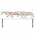 thumbnail image 3 of Funny Headboard, Colorful Animal Herd with Rainbow Stripes Digital Art Print Modern Safari, Upholstered Decorative Metal Bed Headboard with Memory Foam, King Size, Multicolor, by Ambesonne, 3 of 4