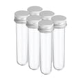 thumbnail image 1 of Unique Bargains 30ml Plastic Test Tubes with Screw Caps, 6Pcs 109x24mm Tubes for Party Decoration Lab Use, Silver Tone, 1 of 7