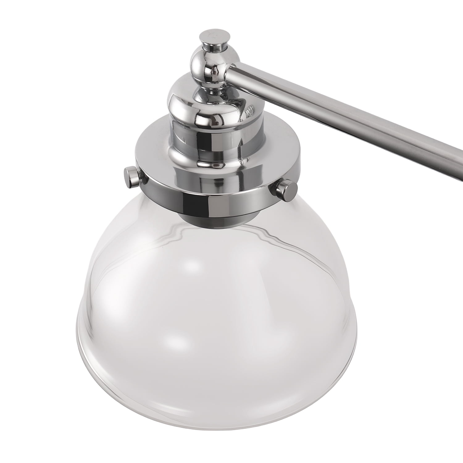 YANSUN 24.3 in 3-Light Vintage Chrome Vanity Light with Clear Glass Shades for Bathroom Vanity Table(Bulbs Not Included)
