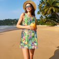 thumbnail image 3 of Disketp Watercolor Blooming Cactus para Vestido sin Mangas para Mujeres, Vestidos de Verano para Mujeres, Casual y Holgado para la Playa, 3 of 7