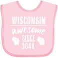 thumbnail image 3 of Inktastic Wisconsin Awesome Since 1848 Boys or Girls Baby Bib, 3 of 4