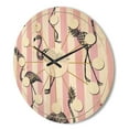 thumbnail image 3 of Designart 'Flamingo on Pink Retro' Mid-Century Modern Wood Wall Clock, 3 of 5