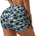 thumbnail image 1 of Fotbe Angry Shark Shorts Sin Costuras – Shorts Deportivos de Cintura Alta para Mujer, Elásticos para Gimnasio, Yoga, Running o Ciclismo-Small, 1 of 8