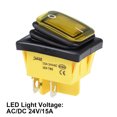 thumbnail image 3 of Interruptor de palanca para barco con luz LED amarilla, interruptor de palanca a prueba de agua para barco, coche, marino ON/OFF AC/DC 24V/15A, 2 piezas, 3 of 4