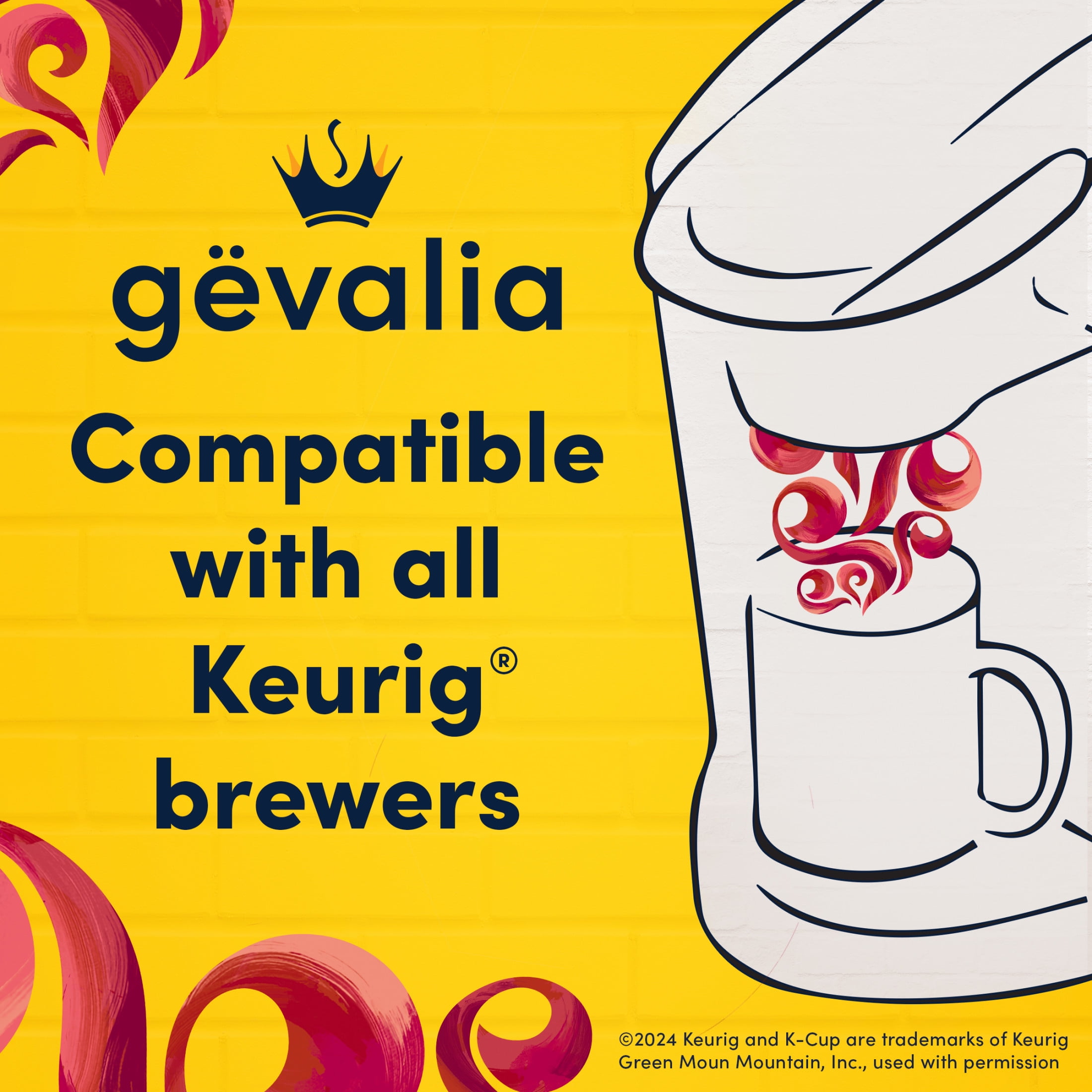 (6 pack) Gevalia Frothy 2-Step Artificially Flavored Cappuccino Espresso Style K‐Cup® Coffee Pods & Froth Packets Kit, 6 Count Box