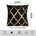 thumbnail image 2 of Funda de almohada negra de 18x 18 ", traje de 2 piezas, funda de almohada decorativa en negro y dorado, funda de cojín para sofá, decoración del hogar, juego de funda de almohada para sala de estar, 2 of 5