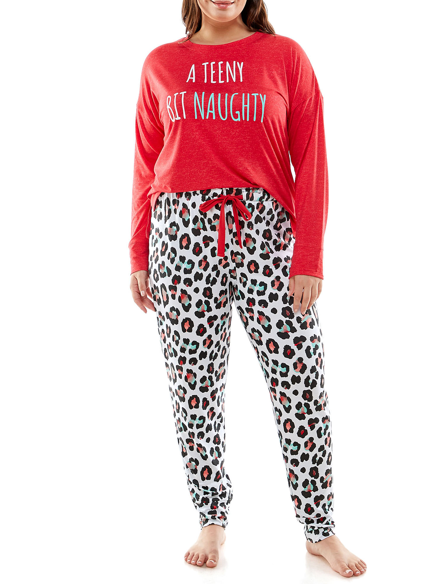 Jaclyn Women and Women's Plus Holiday Printed Long Sleeve Pajama Set