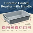 thumbnail image 2 of Bakken-Swiss Premium Nonstick Ceramic Rectangle Pan, 8 in x 15.5 in, Aluminized Steel with Ceramic Nonstick Coating, PFOA and PFAS Free, Non-Toxic, Ideal for Lasagnas, Brownies, and More, Marble, 2 of 6