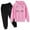 0-Pink474, variant on Kiijoy Girls Sweatsuit Cartoon Cat Print Pullover Hoodie Sweatpants Outfits, Sizes 3-14