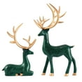 thumbnail image 5 of PREWOOD 2Pcs Christmas Reindeer Figurines,Nordic Style Electroplating Couple Elk Resin Sitting Standing Deer Statues for Ornaments Living Room TV / Wine Cabinet Gifts Home Office Decor, 5 of 5