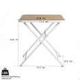 thumbnail image 6 of Patio Furniture Sets 4-Pack Modern Striped Color Block Chairs - Waterproof PP Seat & Sturdy Metal Legs(White & Green)with Modern folding indoor/outdoor square table- PP tabletop with metal legs(White, 6 of 7
