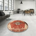 thumbnail image 4 of Ahgly Company Machine Washable Indoor Round Traditional Sand Brown Area Rugs, 4' Round, 4 of 7