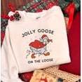 thumbnail image 2 of Embroidered Jolly Goose Shirt Comfort Colors®, Christmas TShirt, Silly Goose Lover Tee, Christmas Gift, Girly Xmas Gift, 2 of 5