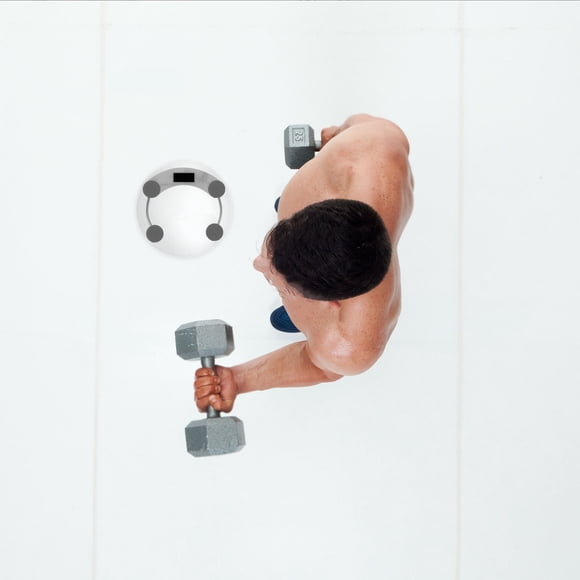 COMPUKAS Digital Bathroom Scale with Tempered Glass Platform and High Precision Sensors for Accurate Weight Measuring