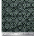 thumbnail image 1 of Soimoi Black Japan Crepe Satin Fabric Diamond Geometric Decor Fabric Printed Yard 42 Inch Wide, 1 of 3