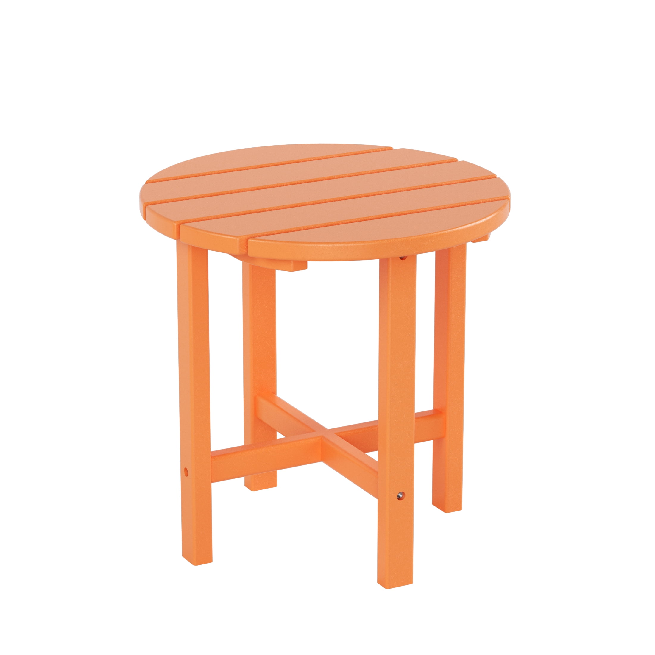Westin Outdoor with Side Table HDPE Plastic Adirondack Chair - Orange (Set of 2)