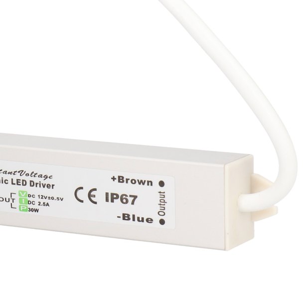 Suministro de AlimentAción Impermeable de 30W, Fuente de Alimentación lideró de Ondulación DC Baja, Anticorrosión para Focos Led Barras de Luz LED