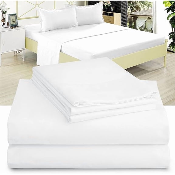 Twin Extra Long Micro Fiber Sheet Set - Soft and Comfy - By Crescent Bedding White Twin XL