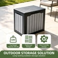 thumbnail image 4 of Uforic 30 Gallon Resin Deck Box, Waterproof Outdoor Storage Box, Dual Use as Patio Bench, Black & Gray, 4 of 7
