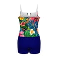 thumbnail image 6 of Mceream Women's Oversized Casual Solid Color Split Tank Top with Chest Cushion Swimsuit Set Blue XL, 6 of 6