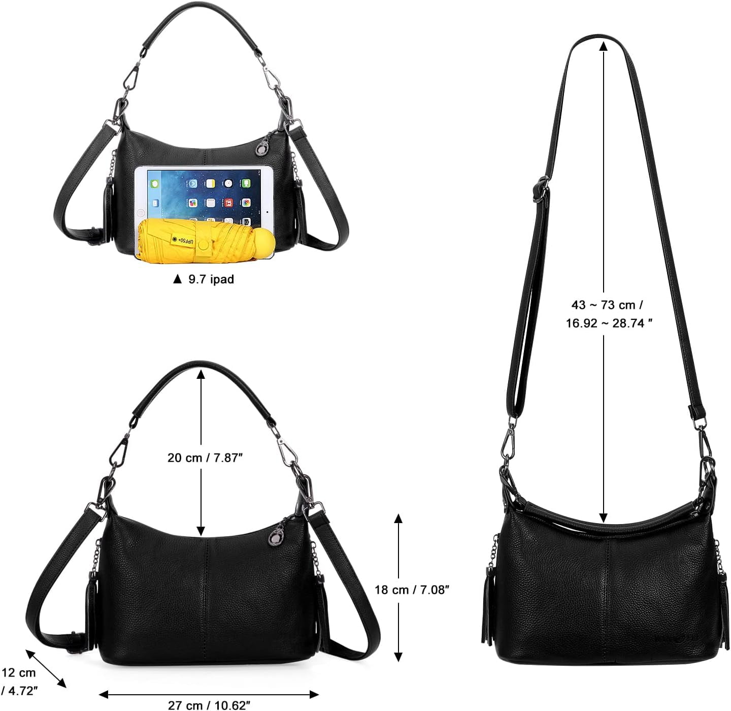 Genuine Leather Crossbody Bags for Women Hobo Purses and Handbags Ladies Shoulder Crossbody Purse