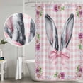 thumbnail image 4 of Easter Bunny Ears Shower Curtain Set with Hooks, Spring Daisy Floral Waterproof Fabric Bathroom Curtains Decor Home Accessories,Stall 36 X 72 Inch, 4 of 9