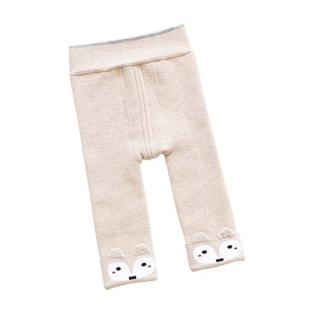 

Dadaria Baby Tights Baby Boys Girls Can Open The Crotch Velvet Thickened Leggings Cropped Trousers Beige XS Baby