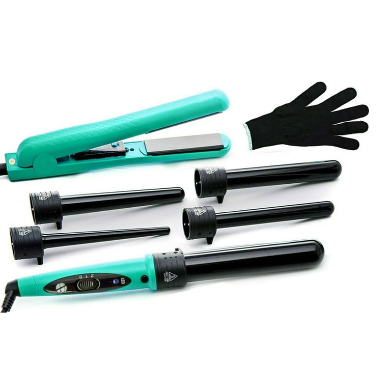 Avion Beauty Curling Iron and Flat Iron 8 Pc Set Green Walmart