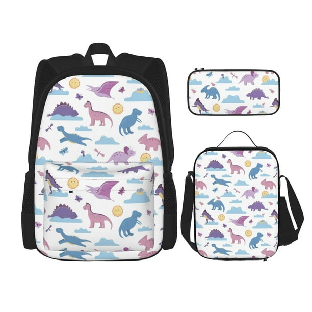 Balery Dinosaur Mochila Escolar 3 en 1 para Niños - Mochila Resistente con Lonchera Térmica y Estuche - Mochila Escolar para Niños y Niñas