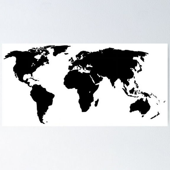 Geography World Map Poster, 8x12 UNFRAMED