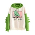 thumbnail image 1 of Cathalem Sweat à Capuche en Coton pour Femmes, Manches Longues, Vert L, 1 of 4