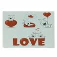 thumbnail image 1 of Valentines Day Cutting Board, Puppy Love Hearts and Dogs His Hers Heart Balloon Romantic Print, Decorative Tempered Glass Cutting and Serving Board, Small Size, Red White, by Ambesonne, 1 of 1