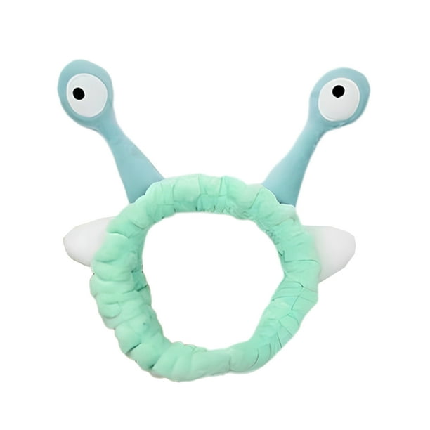 Minnieouse Diadema de felpa con orejas de caracol, resistente y duradera, adorable para lavarse la cara, práctica y conveniente Accesorio para el cabello verde claro