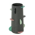 thumbnail image 6 of DecMode 12" Textured Black Ceramic Vase with Multicolor Half-Moon Accents, 6 of 9