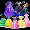 thumbnail image 2 of Disney-disfraz de princesa Tinker Bell con luz LED para niñas, vestido de Hada de flores verdes, elfo, caramelo, mariposa brillante, fiesta de Halloween, 2 of 5