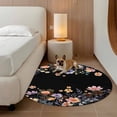 thumbnail image 2 of Black Spring Floral Round Area Rug 3.3Ft Washable Circle Rugs for Dining Room Table, Elegant Flowers Farmhouse Botanical Non-Slip Carpet Floor Mats Indoor Outdoor Carpet Runner Aesthetic Home Decor, 2 of 8