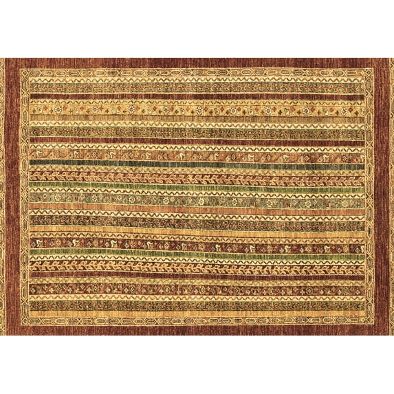 Ahgly Company Indoor Rectangle Oriental Brown Modern Area Rugs, 8' x 10'