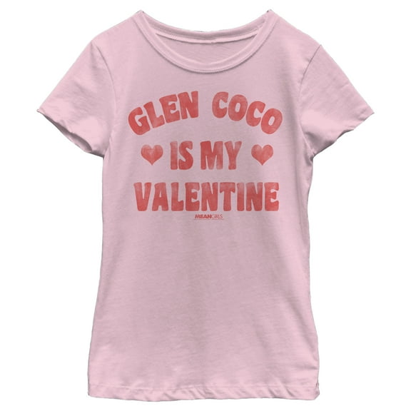 Girl's Mean Girls Distressed Glen Coco Is My Valentine Graphic Tee Light Pink X Large
