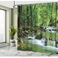 thumbnail image 5 of Ambesonne Forest Shower Curtain, Tropic Mountain Stream, 69"Wx84"L, Green Brown, 5 of 5