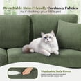 thumbnail image 5 of Domusensus 87 inch sofa, Corduroy Loveseat 21" Extra Deep Seat, Oversize Loveseat No Tool Assembly, Oversize Sofa Living Room with 2 Pillows, Green, 5 of 10