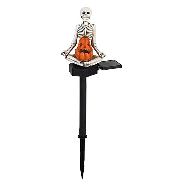 Luces Solares para Al Aire Libre Halloween Con Estaca Calabaza Y Calavera Yoga Solar