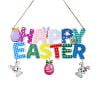 DefiDgd Easter Wooden Door Wreath Hanging Door Sign,Happy Easter Painted Spring Theme Doors Hanger for Home Wall Window Yard Farmhouse Indoor Outdoor Decor(Happy Easter)